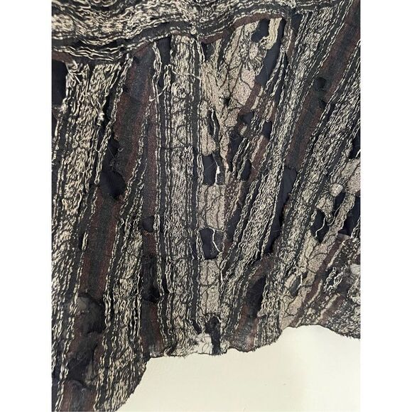 NWT Angel Iglesias‎ linen distressed knee length skirt size 44 - Picture 6 of 11